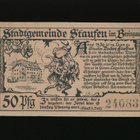 Saksa Notgeld 50 Pfg, Staufen 1920 XF - pikkukuva 2