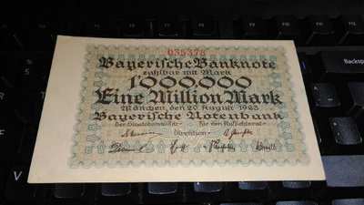 Germany Saksa 1 million Mark Bavaria 1923 UNC