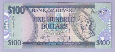 Guyana 100 Dollars v.2022 UNC P-36e