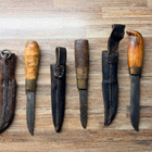 Puukko x 3, vanhoja nahkatuppisia n. 20cm - pikkukuva 2