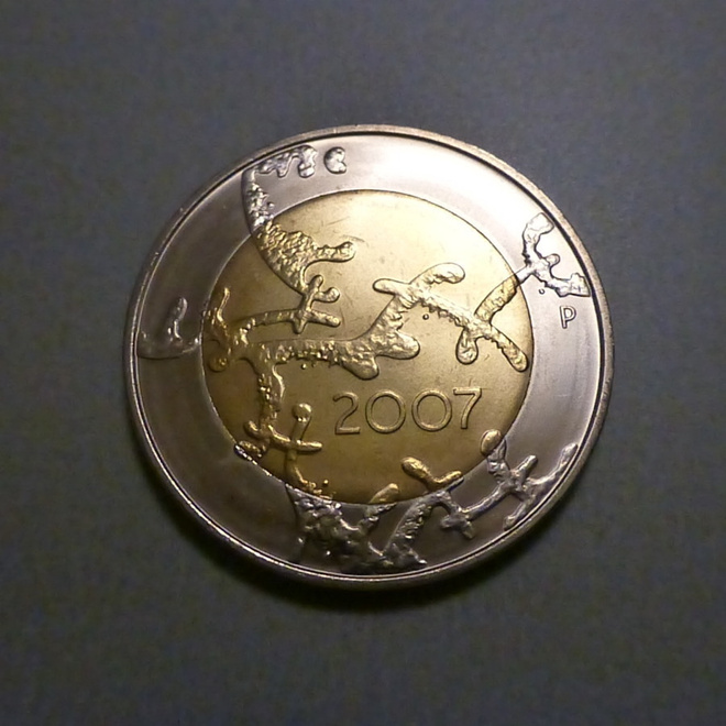 Suomi 2007 5 € Itsenäisyys 90 vuotta UNC #127