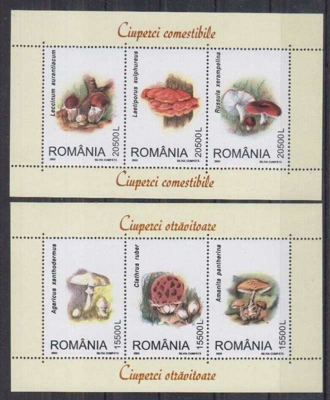 SIENET sieniä 2  blokkia ROMANIA 2003 **