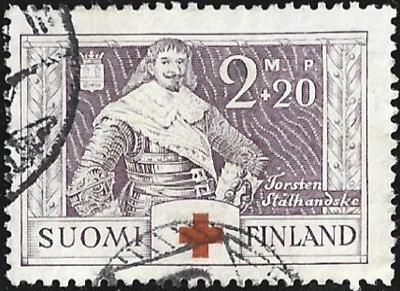 1934 Punainen Risti 2 mk + 20 p leimattu LaPe 185