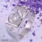 12 .. 14K Valkokulta Duble White Sapphire .. Sormus - pikkukuva 2