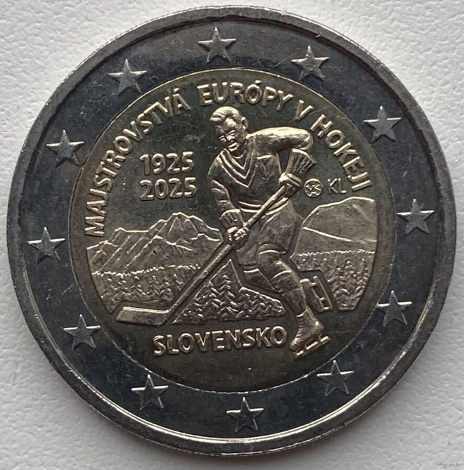 Slovakia 2025 2 € Jääkiekko UNC