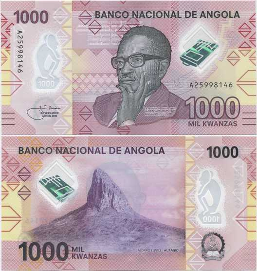 Angola 1000 Kwanzas 2020 UNC Polymer uusi sarja