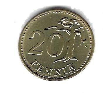 1979 20 PENNIÄ KOLIKKO KÄYTETTY