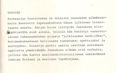 Diakuva, Jeesuksen elämä, alkuvaiheet, 22 kpl. + esite.