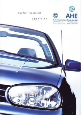 VW Golf Cabriolet Sportline -esite, 2000