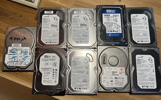 IDE-kovalevyjä 9kpl 80-250GB
