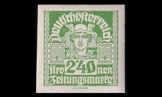 Itävalta 310x ** Sanomalehtimerkki 2.40 Kr (1920)