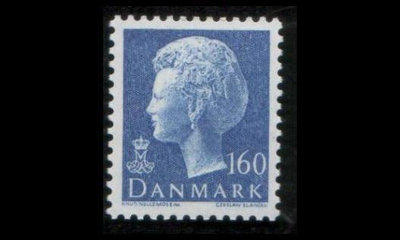 Tanska 683 ** Margrethe 160 öre sininen (1979)