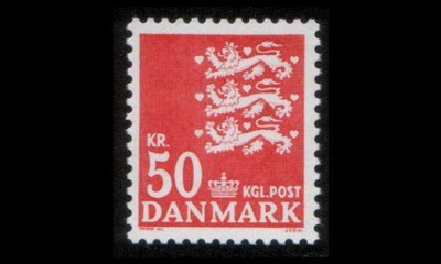 Tanska 827 ** Vaakuna 50 kr punainen (1985)