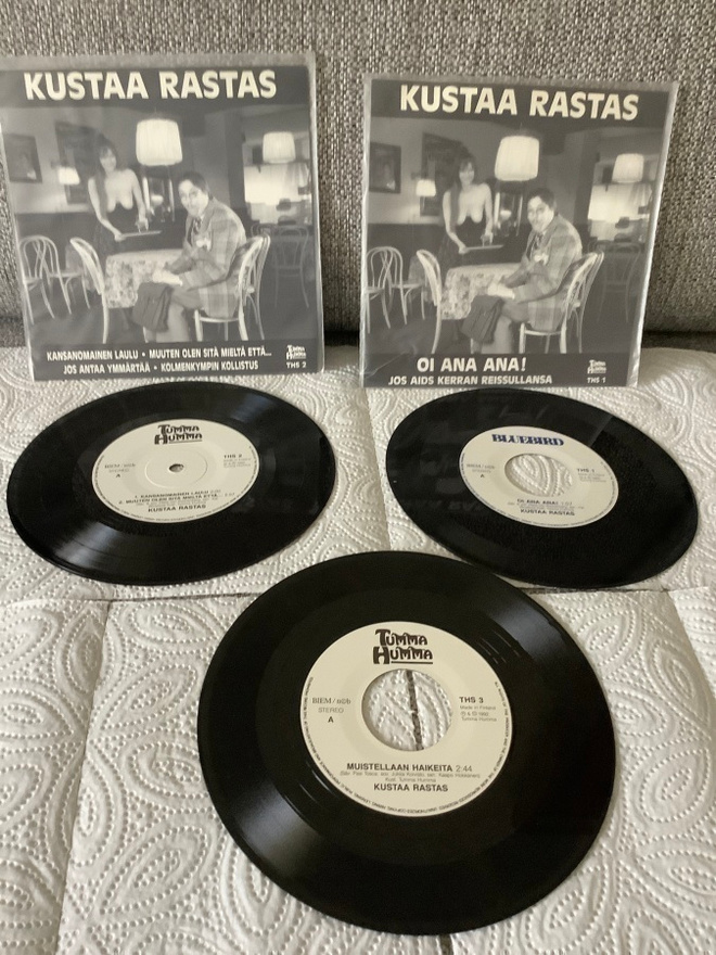 3 X KUSTAA RASTAS  7"  PS (SINKUT JA EP)