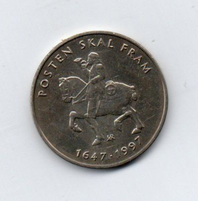NORGE 5 KR POSTEN SKAL FRAM 1647-1997