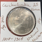 Czechoslovakia 25 Korun Ag.500, 16g - 1968 - pikkukuva 1