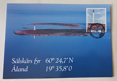 Åland, Sälskärin majakka, koordinaatit, maksikortti 1999