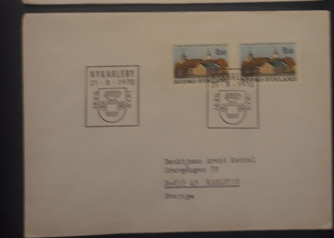 1970  Uusikaarlepyy Nykarleby 350v FDC merkkiparilla
