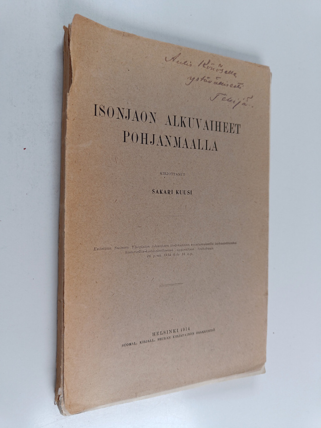 Sakari Kuusi : Isonjaon alkuvaiheet Pohjanmaalla (tekijän...