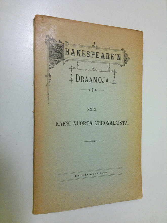 William Shakespeare : Draamoja 29, Kaksi nuorta veronalaista