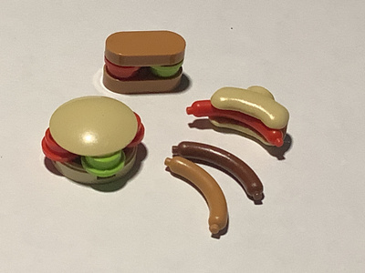 Lego Friends hotdog, hampurilainen, makkarat ym