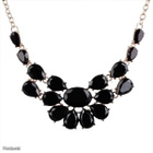 1700 .. Vintage Muoti Black Sapphire Kaunis .. Kaulakoru - pikkukuva 4