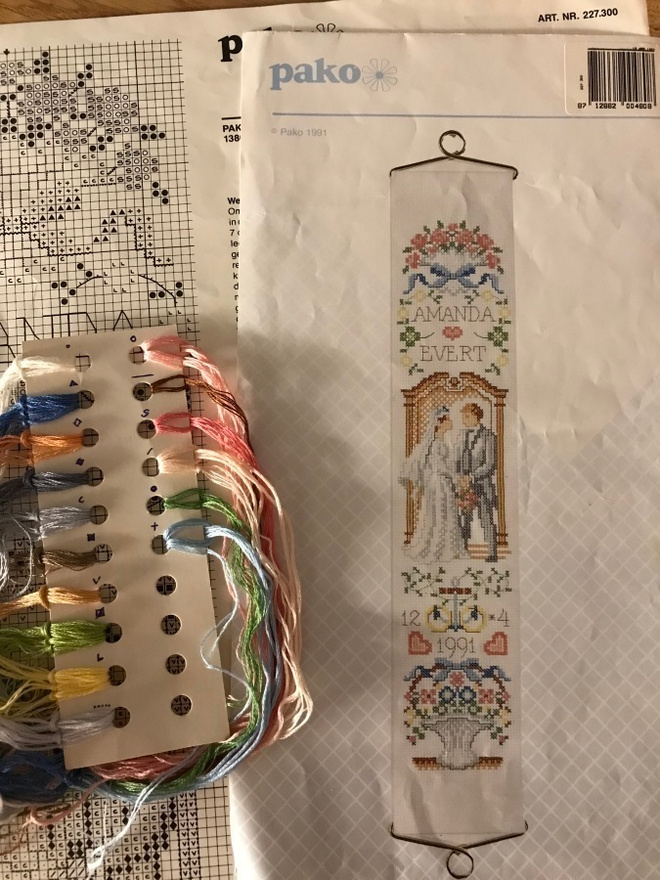 Ristipistomalli ja muliinilankoja / Hääpari