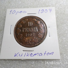 10 penniä 1907 kulkematon patinoinin alkua, - pikkukuva 5