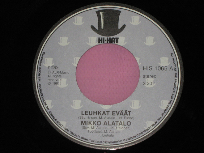 7" MIKKO ALATALO - Leuhkat Eväät - single 1981 MINT-