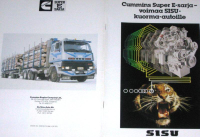 1982 Sisu Cummins Super E esite - KUIN UUSI - suom - 16 siv