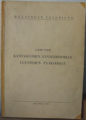 Lauri Posti: Kantasuomen äännehistorian luentojen pääkohdat