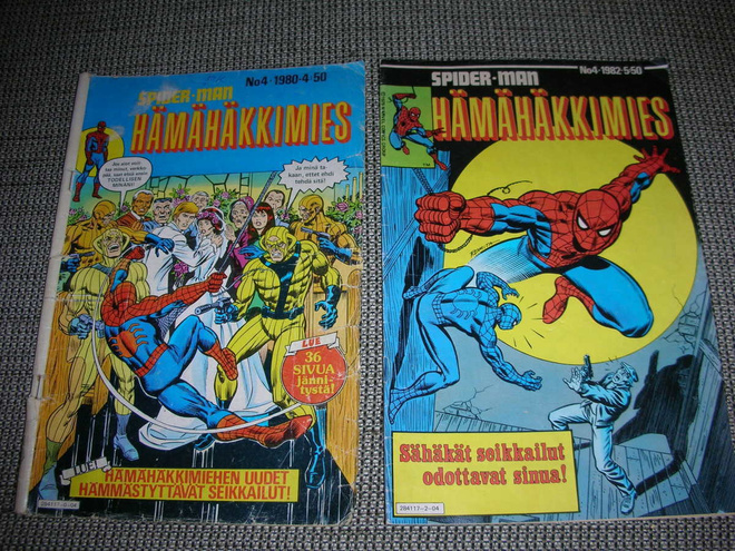 Hämähäkkimies 4-80, 4-82 ja Hopeanuoli 6-76