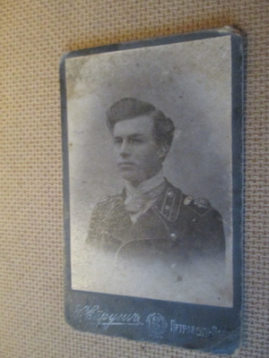 pieni vintage pahvivalokuva - sotilasaihe