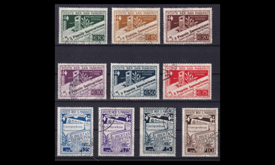 San Marino 259-68 o Sanomalehtien valmistus (1943)