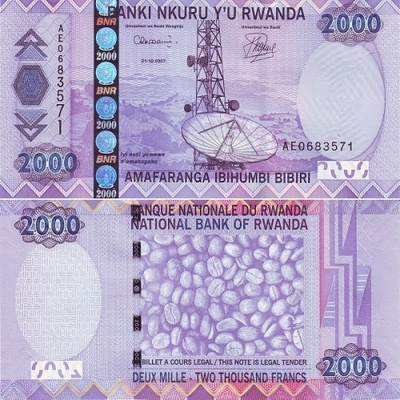 Ruanda Rwanda 2000 Francs 2007 (P-36) UNC