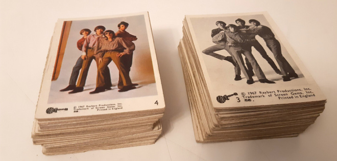 Monkees purkkakuvat 1967 kaksi erilaista kokonaista sarjaa