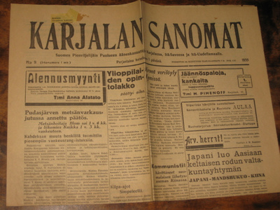 Sanomalehti  Karjalan Sanomat  1.2.1935