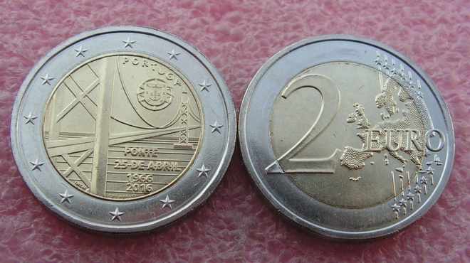 2 € EURO 2016 Portugali "50 v. 25 ABRIL SILTA" UNC