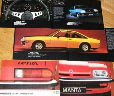 1977 Opel Manta esite - KUIN UUSI - 22 sivua - GT/E