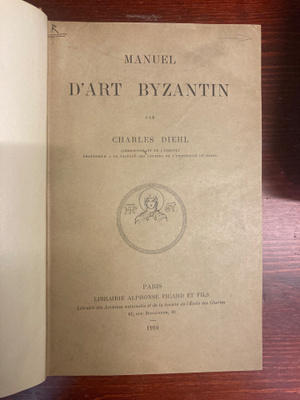 OMISTE!: DIEHL, CHARLES: MANUEL D´ART BYZANTIN, 1910