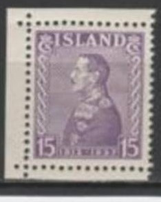 (SA0600) ICELAND, 1937 (Reign of Christian X, 15a., violet)