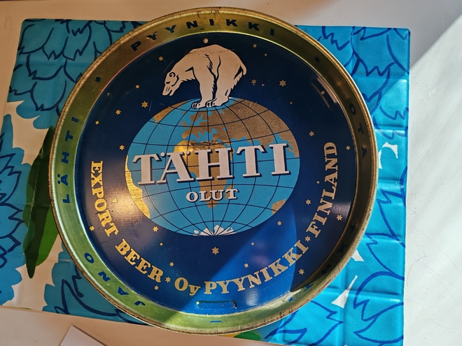 Tähti olut "ota tähti jano lähti" -tarjotin. Oy Pyynikki