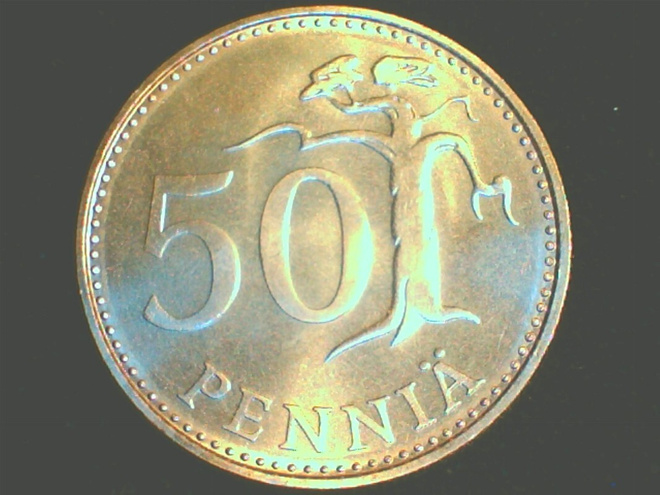 50 PENNIÄ 1983K UNC KL.9. RAHAPAJAN RULLASTA