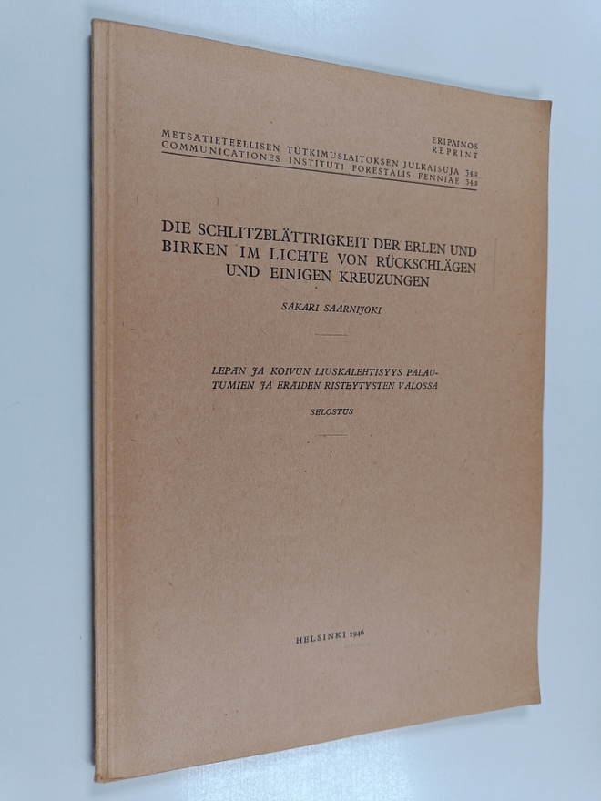 Sakari Saarnijoki : Die Schlitzblättrigkeit der Erlen und...