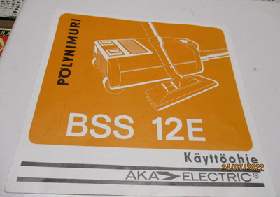 Aka Electric pölyimuri käyttöohje v 1986