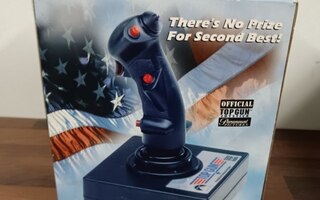 Thrustmaster Top Gun joystick + manuaali + laatikko