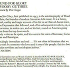 book, Woody Guthrie - Bound For Glory - pikkukuva 4