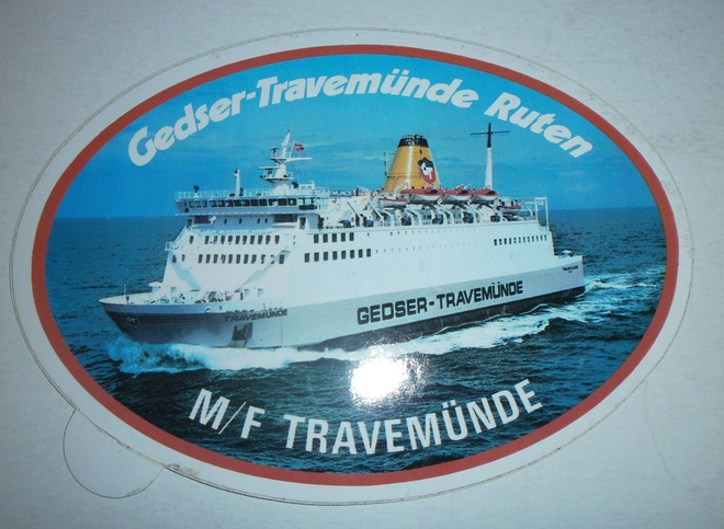 m/f Travemünde, vanha käyttämätön tarra