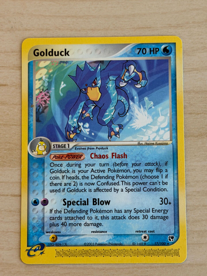Pokemon Golduck 17/100 Rare EX Sandstorm 2003 e-Reader