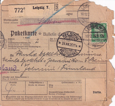 PAKETTIKORTTI JOENSUUHUN SAKSASTA